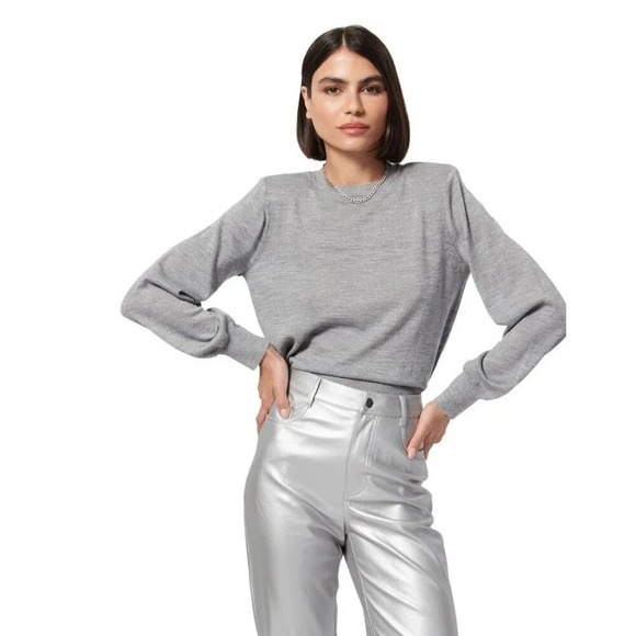 NWT Cami NYC Gama Wool Sweater Silver Metallic Size XS - Picture 1 of 10